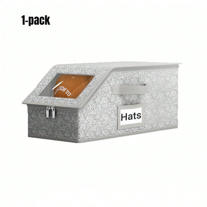 Extra Large Baseball Hat Organizer – Dustproof Hat Storage For Baseball Caps, Foldable Hat Box Organizer With Clear Window, Holds 12–24 Hats For Closet Or Travel, Perfect For Seasonal Storage And Disp