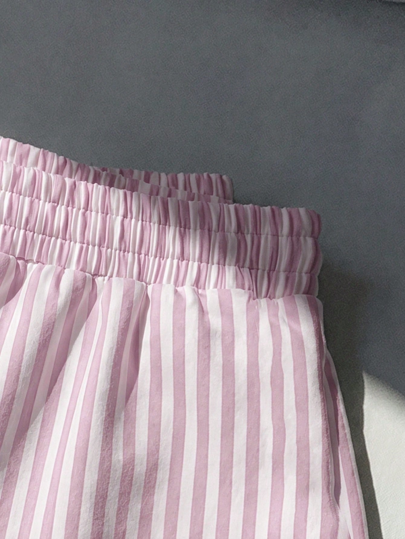 EZwear 3pcs Brown Polka Dot, White, Pink & White Striped Women's Casual Mid-Waist Loose Shorts, Suitable For Summer