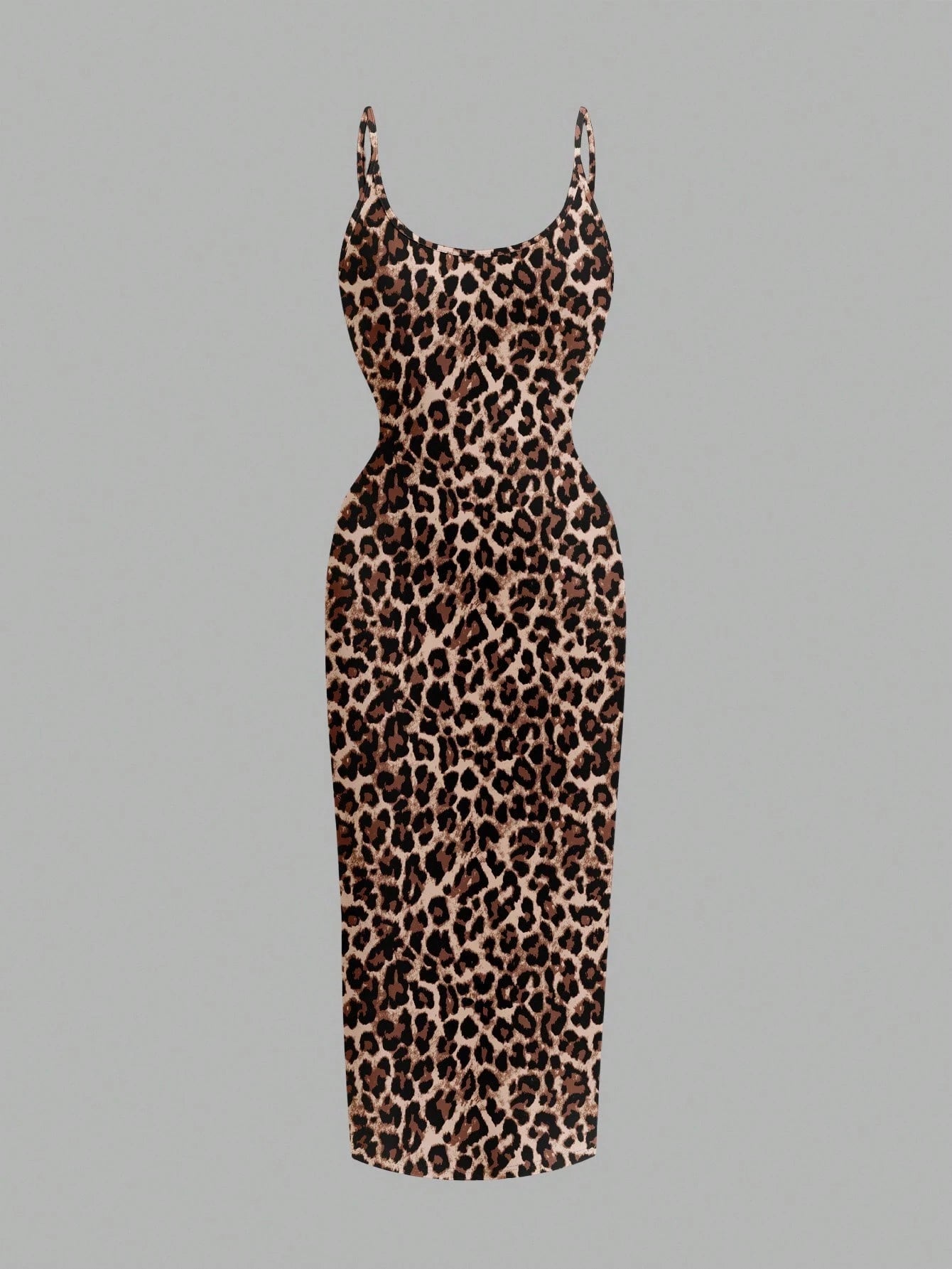 EZwear Casual Minimalist Leopard Print Fitted Camisole Dress, Suitable For Summer Suitable For Going Out Chic Dress