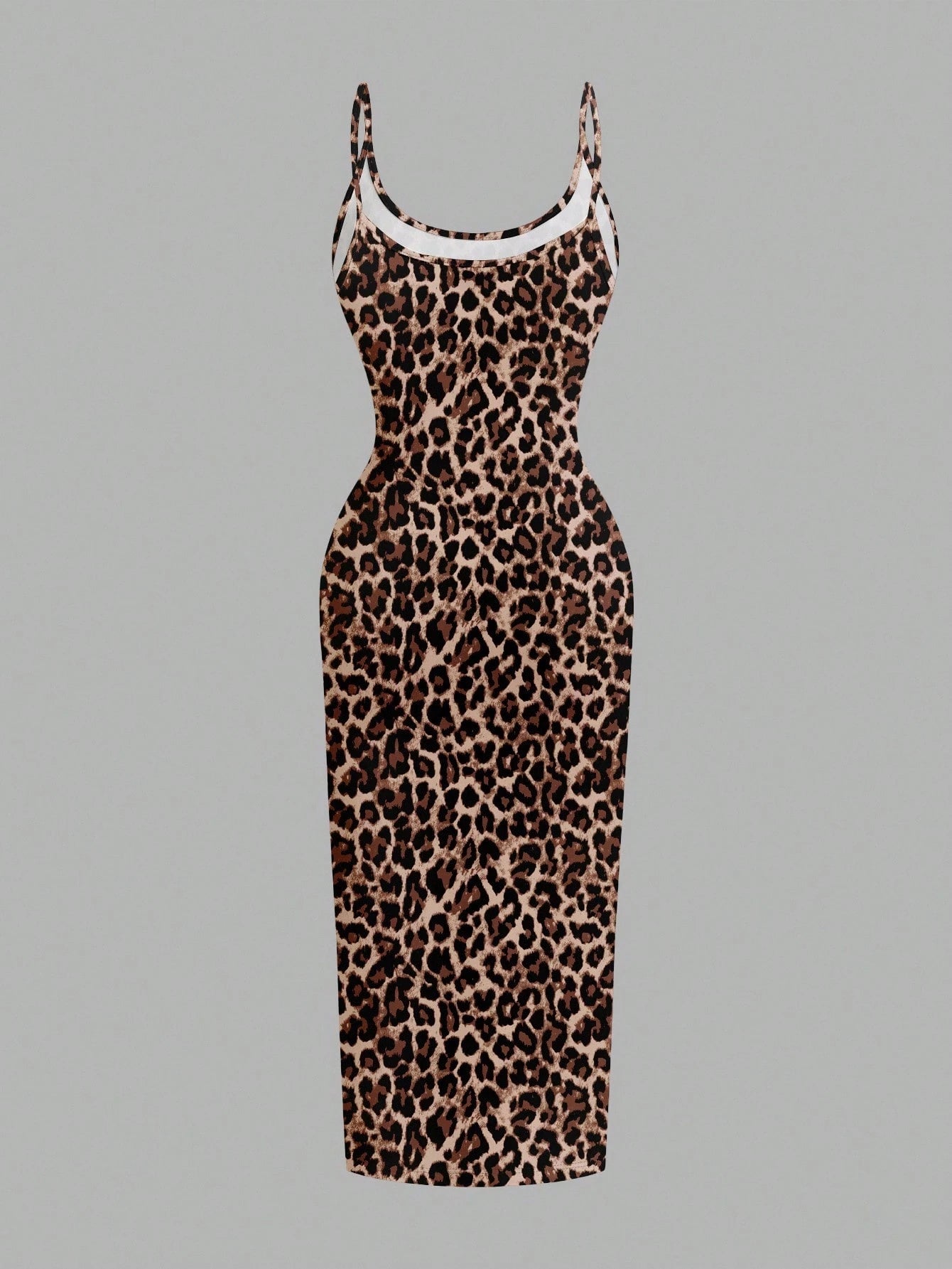 EZwear Casual Minimalist Leopard Print Fitted Camisole Dress, Suitable For Summer Suitable For Going Out Chic Dress