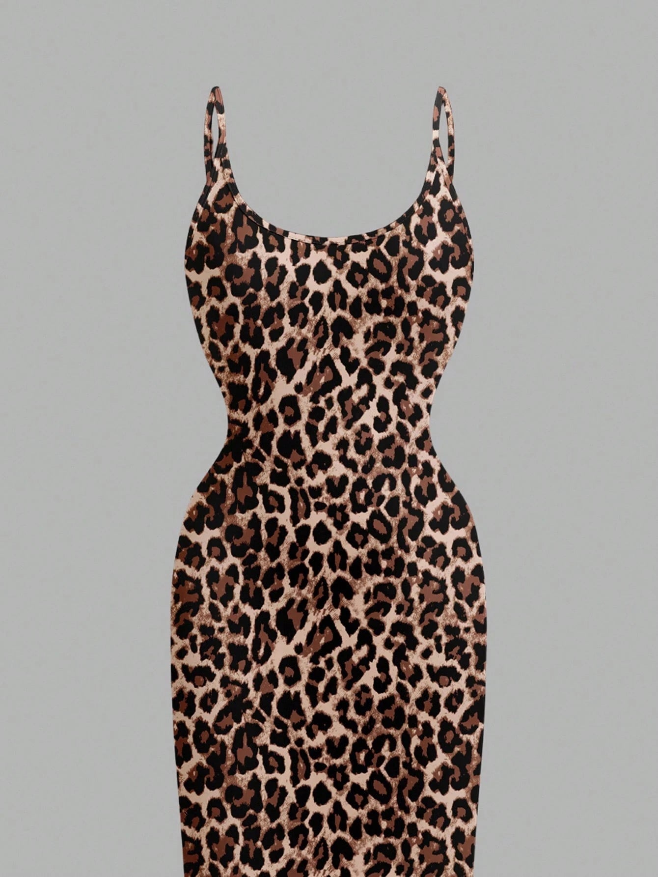 EZwear Casual Minimalist Leopard Print Fitted Camisole Dress, Suitable For Summer Suitable For Going Out Chic Dress