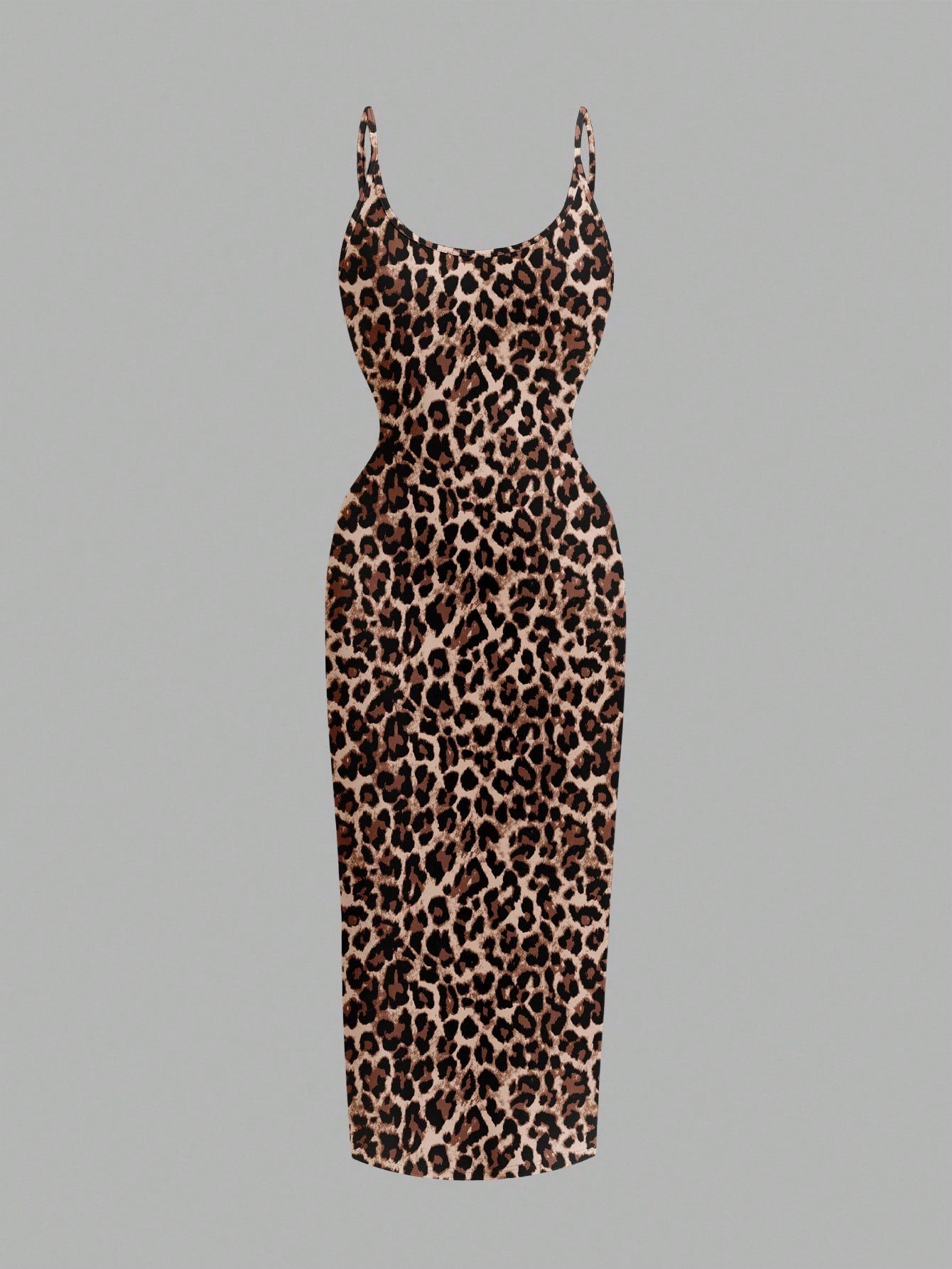 EZwear Casual Minimalist Leopard Print Fitted Camisole Dress, Suitable For Summer Suitable For Going Out Chic Dress