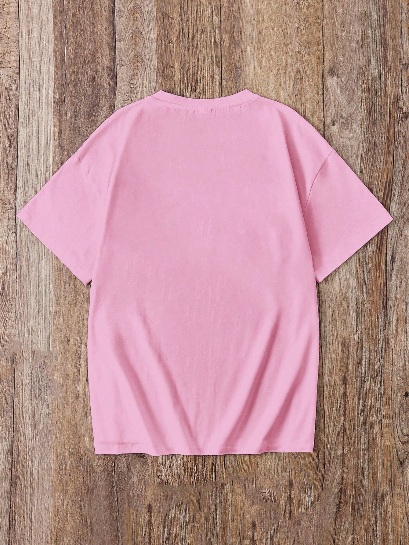 EZwear Oversized 3D Embossed English Slogan Graphic Round Neck Short Sleeve Loose T-Shirt For Women