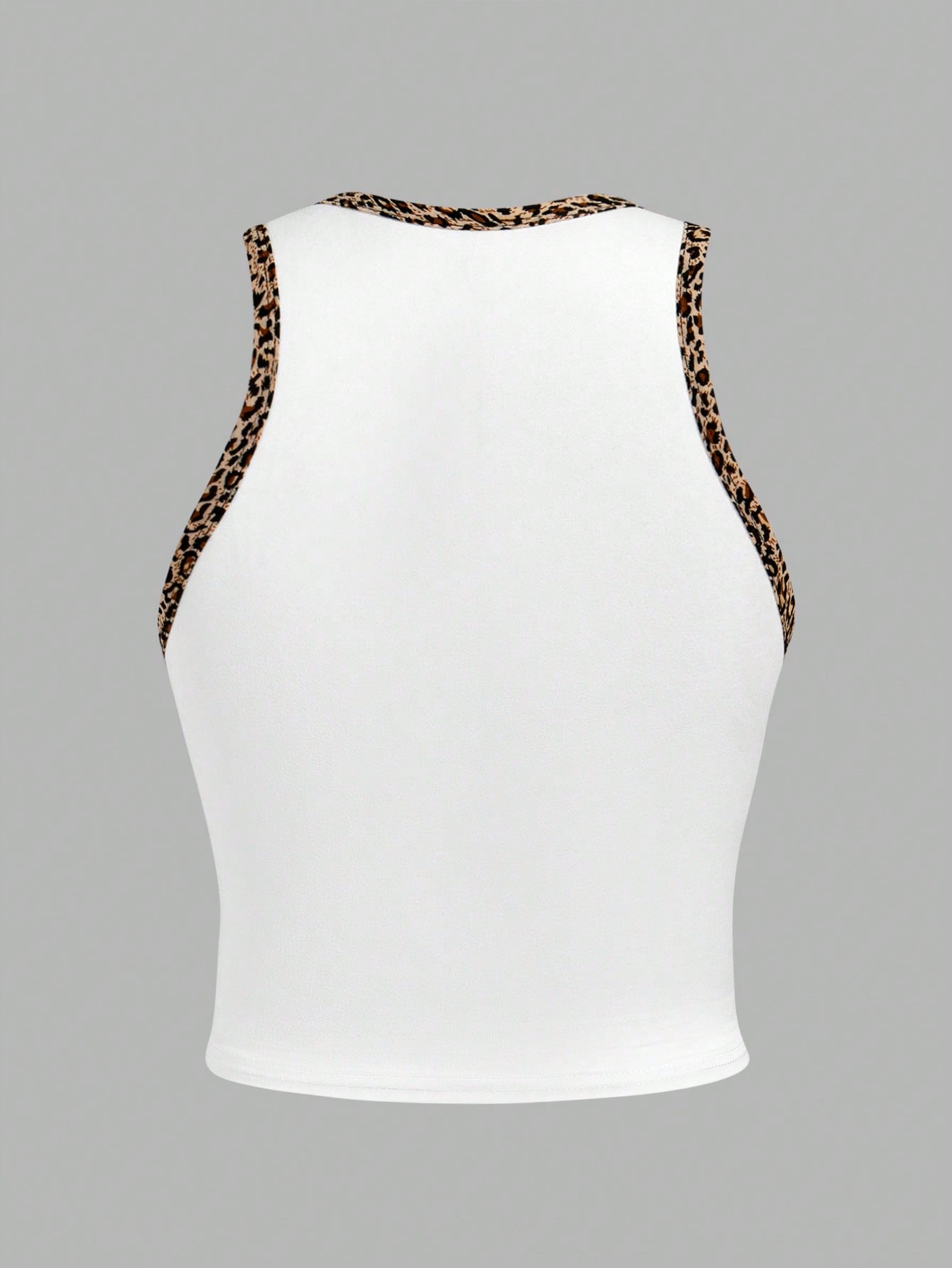 EZwear Pink Leopard Plaid Striped Print "Love" Graphic Casual Minimalist Round Neck Tank Top For Women, Suitable For Summer