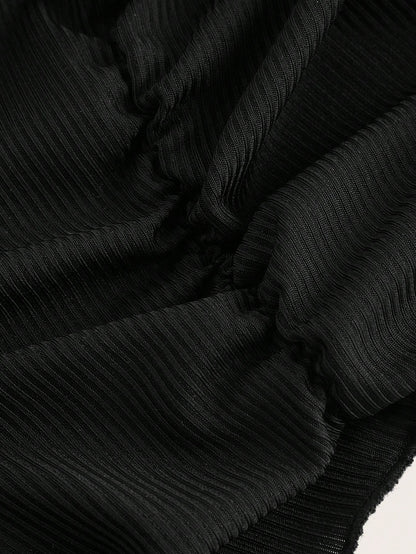EZwear Plus Scallop Trim Ruched Tube Top