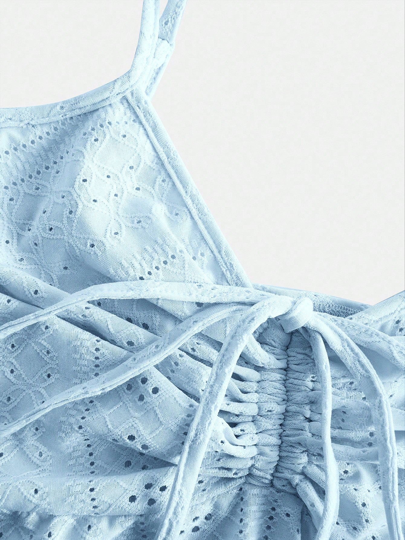 EZwear Plus Size Casual Minimalist Light Blue Knitted Camisole