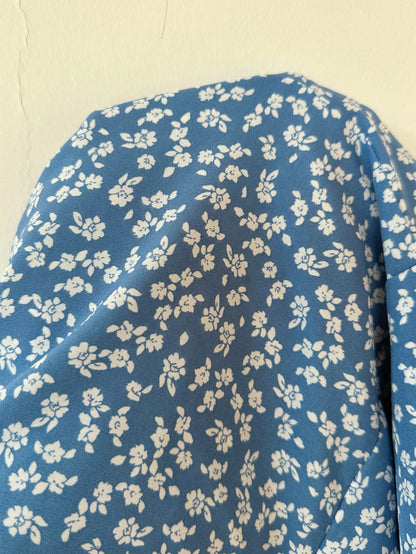 EZwear Summer Floral Dress Vacation White And Blue Floral Ditsy Sleeveless Beach Picnic For Women Easter Dresses Boho Casual