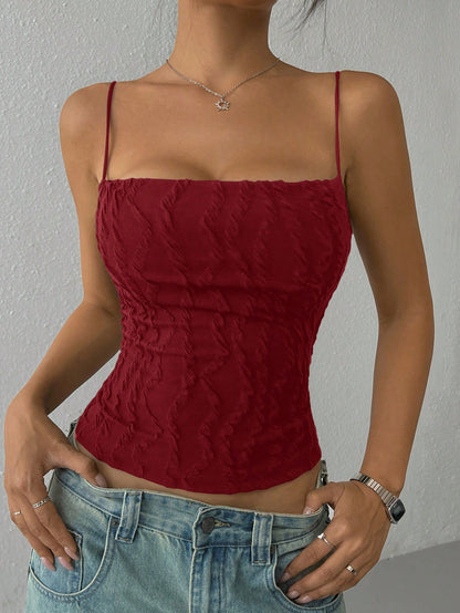 EZwear Women's Solid Color Spaghetti Strap Simple Casual Tank Top, Everyday Wear