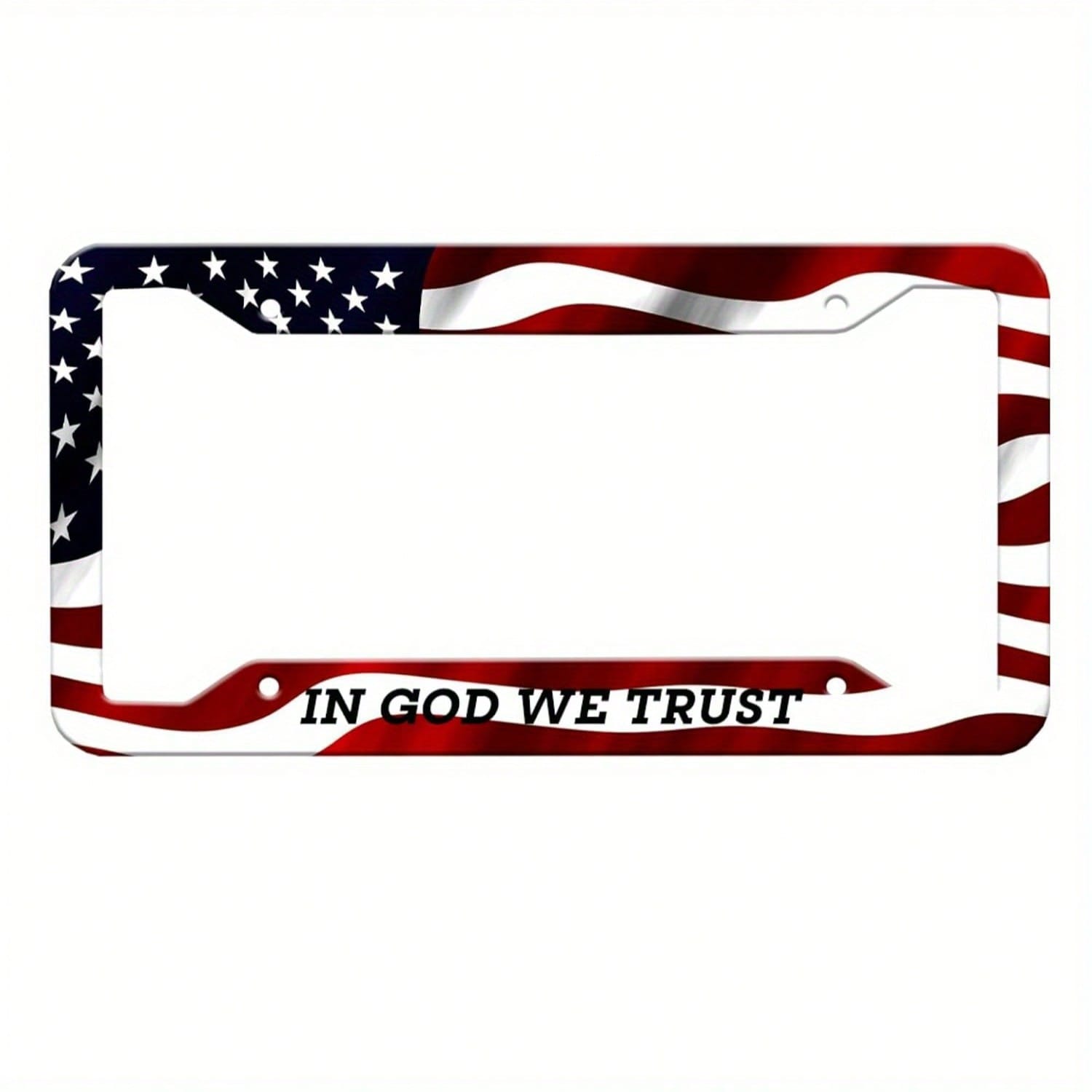 Faith Eagle Flag License Plate Frame| Independence Day Theme, Universal Four-Hole Adapter, US Standard Size 12.2X 6.3inch, Aluminum Alloy Material,Car Must Haves,Car Picks,Gifts,Car Decor,Car Cover,C