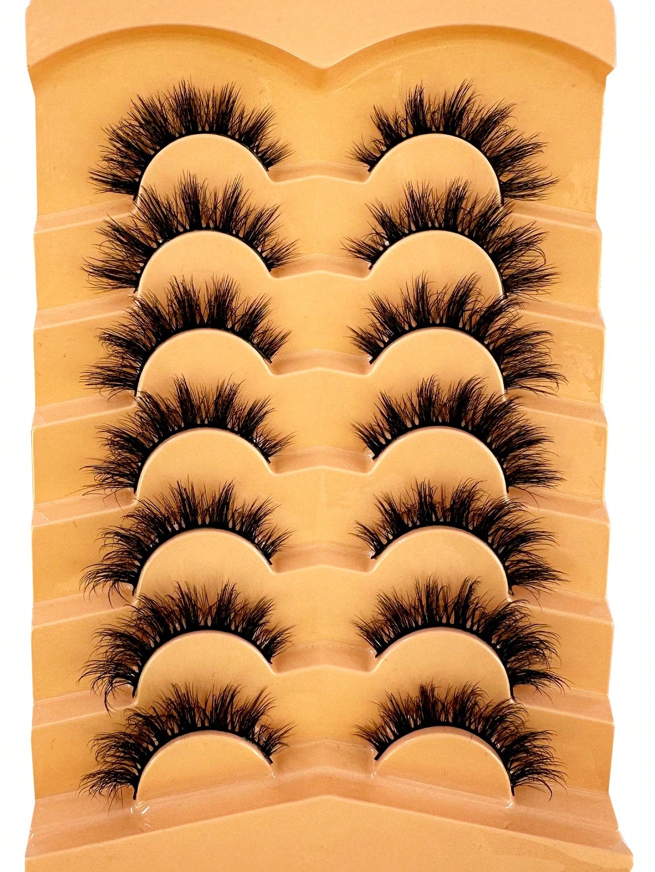 False Eyelashes Wispy Lashes Natural Look Fake Eyelashes Cat Eye Lashes Mink Fluffy Strip False Lashes Fox Eye Lashes Pack 7 Pairs