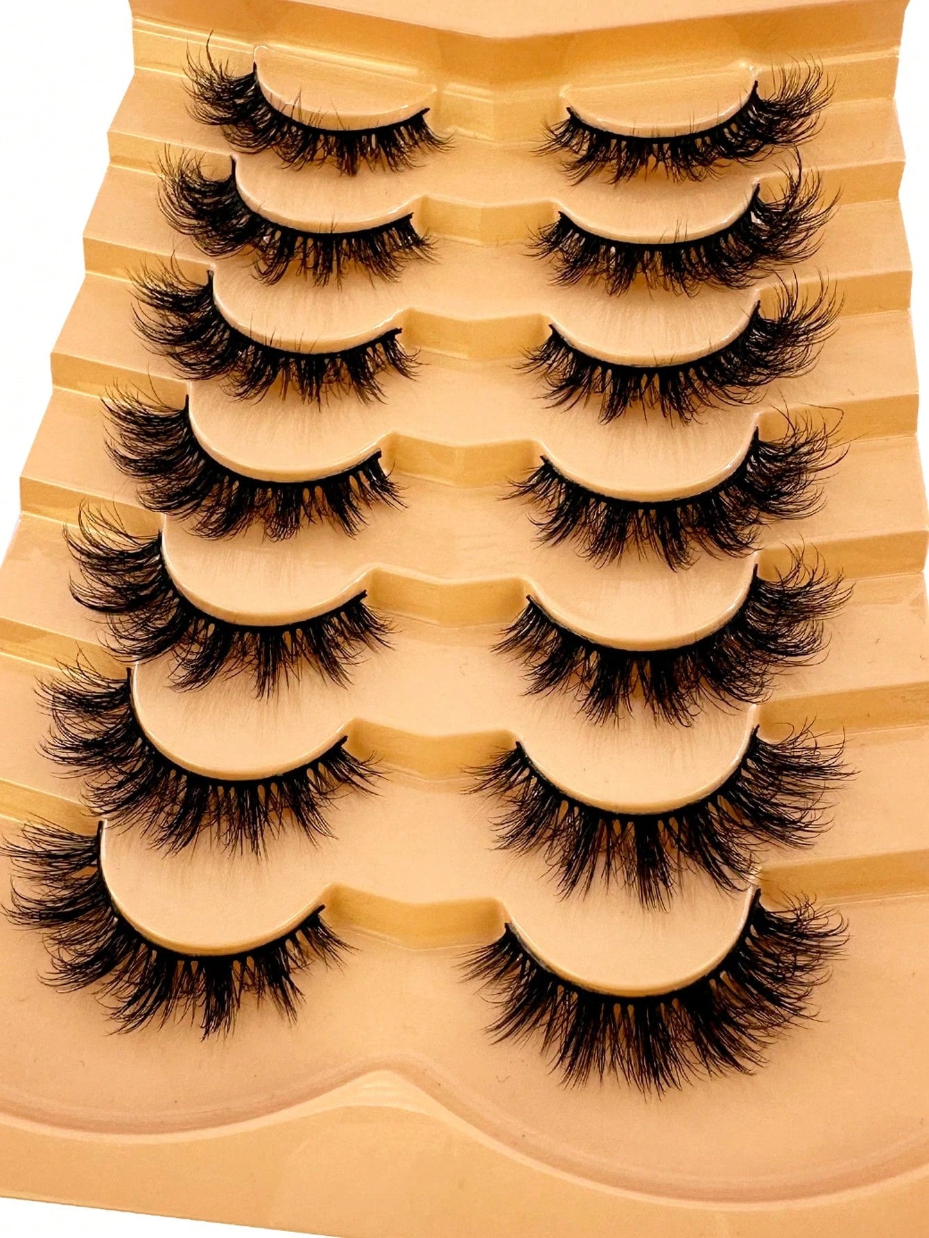 False Eyelashes Wispy Lashes Natural Look Fake Eyelashes Cat Eye Lashes Mink Fluffy Strip False Lashes Fox Eye Lashes Pack 7 Pairs