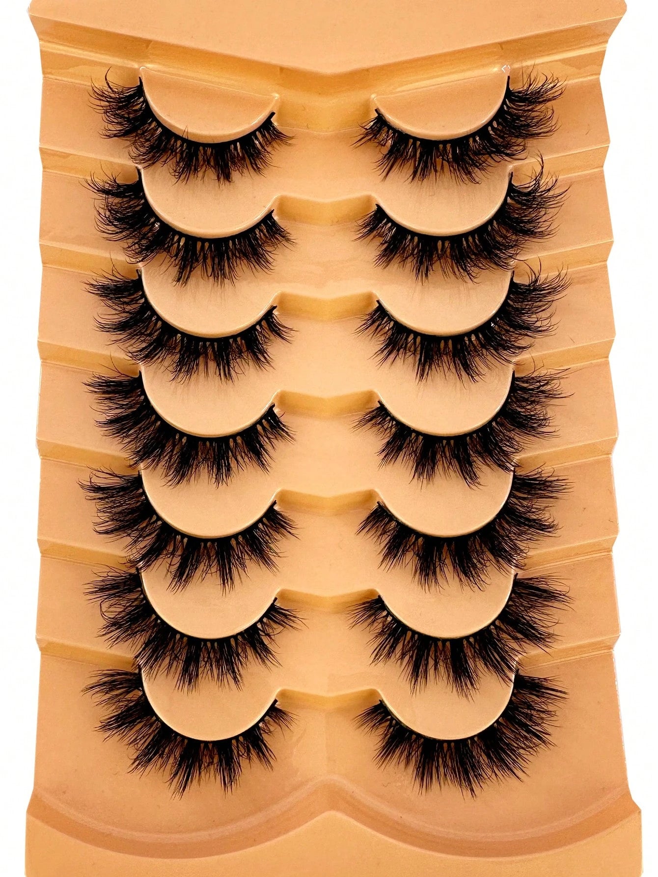 False Eyelashes Wispy Lashes Natural Look Fake Eyelashes Cat Eye Lashes Mink Fluffy Strip False Lashes Fox Eye Lashes Pack 7 Pairs