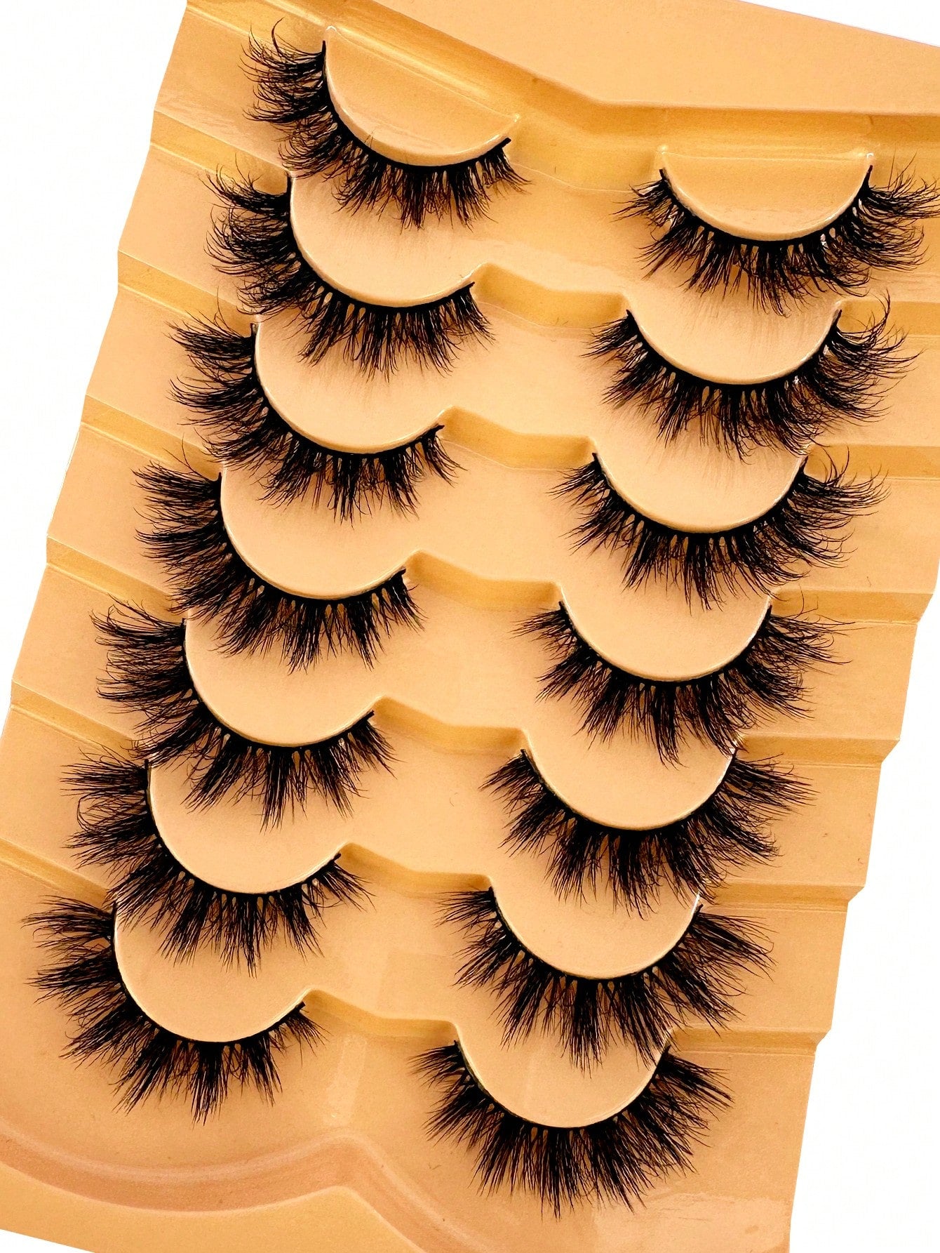 False Eyelashes Wispy Lashes Natural Look Fake Eyelashes Cat Eye Lashes Mink Fluffy Strip False Lashes Fox Eye Lashes Pack 7 Pairs