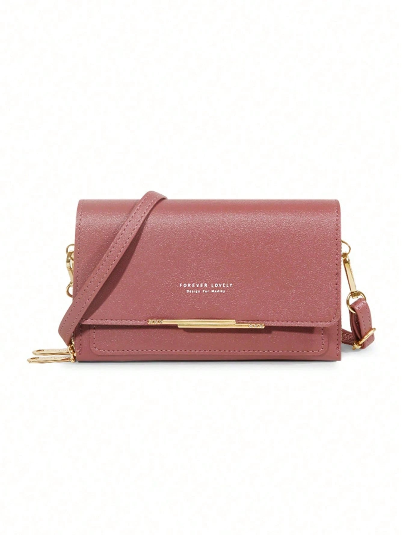 Fashion Faux Leather Long Wallet Women's Mini Crossbody Bag Zipper Phone Pouch (Zipper And Letter Design Random)
