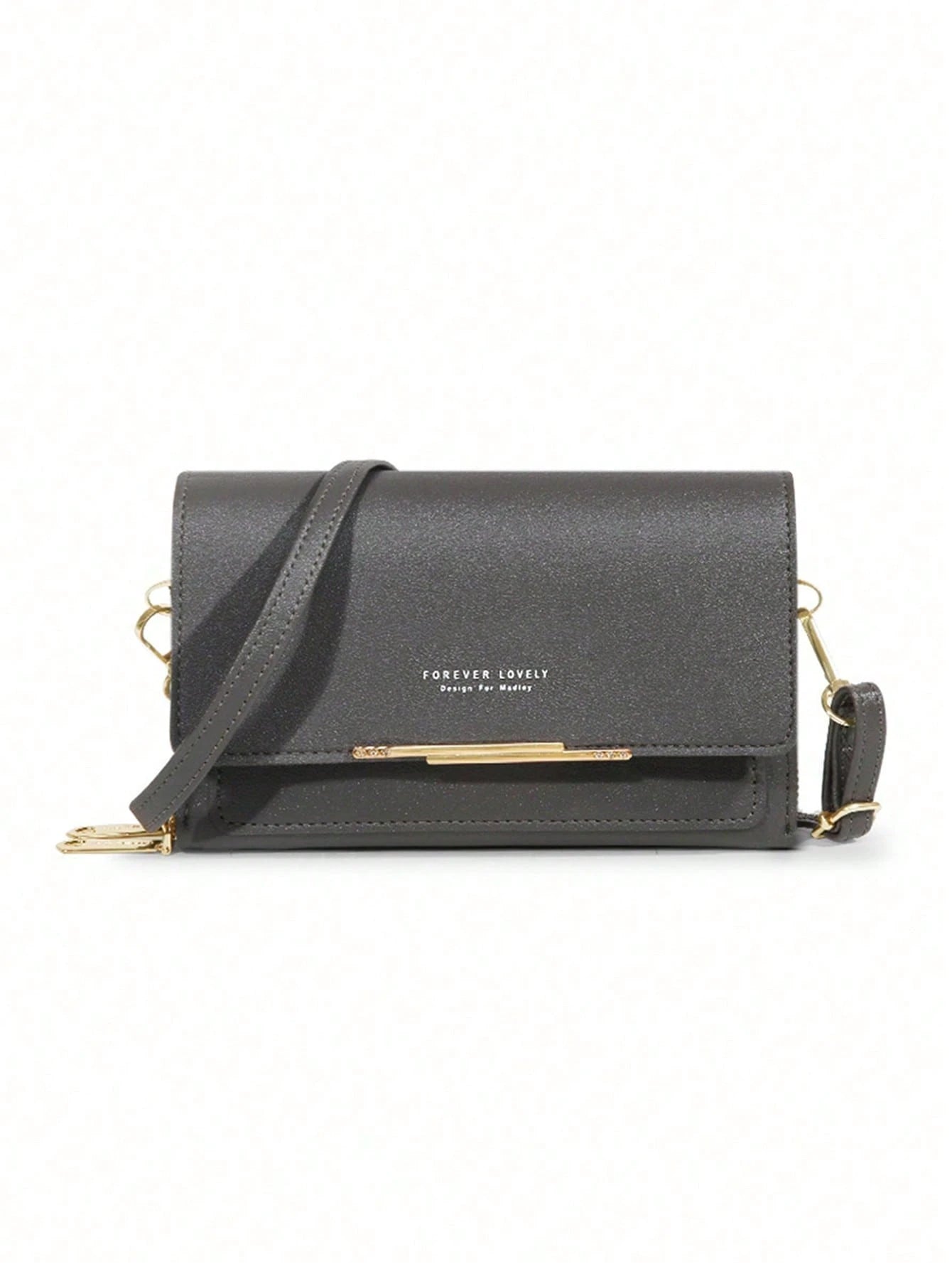 Fashion Faux Leather Long Wallet Women's Mini Crossbody Bag Zipper Phone Pouch (Zipper And Letter Design Random)