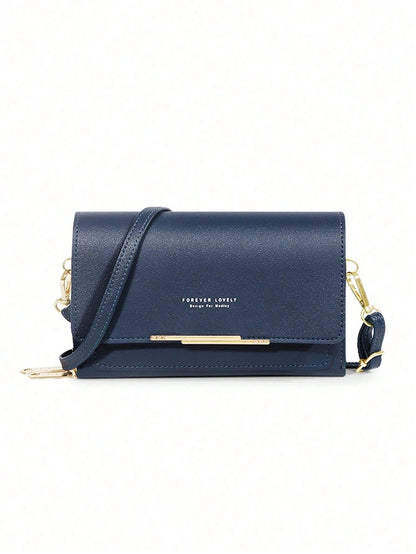 Fashion Faux Leather Long Wallet Women's Mini Crossbody Bag Zipper Phone Pouch (Zipper And Letter Design Random)