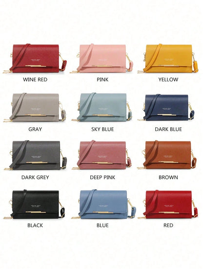 Fashion Faux Leather Long Wallet Women's Mini Crossbody Bag Zipper Phone Pouch (Zipper And Letter Design Random)