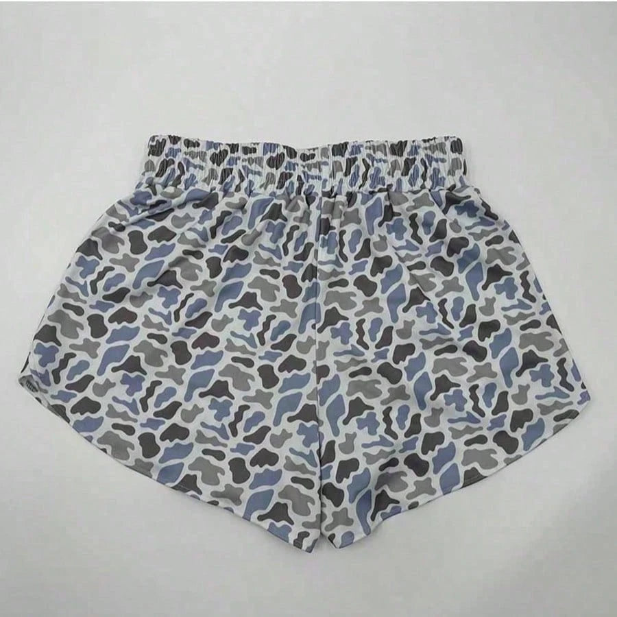 Fashion High Waist Camo Sweat Shorts For Women, Ladies Bottoms For Daily Wear