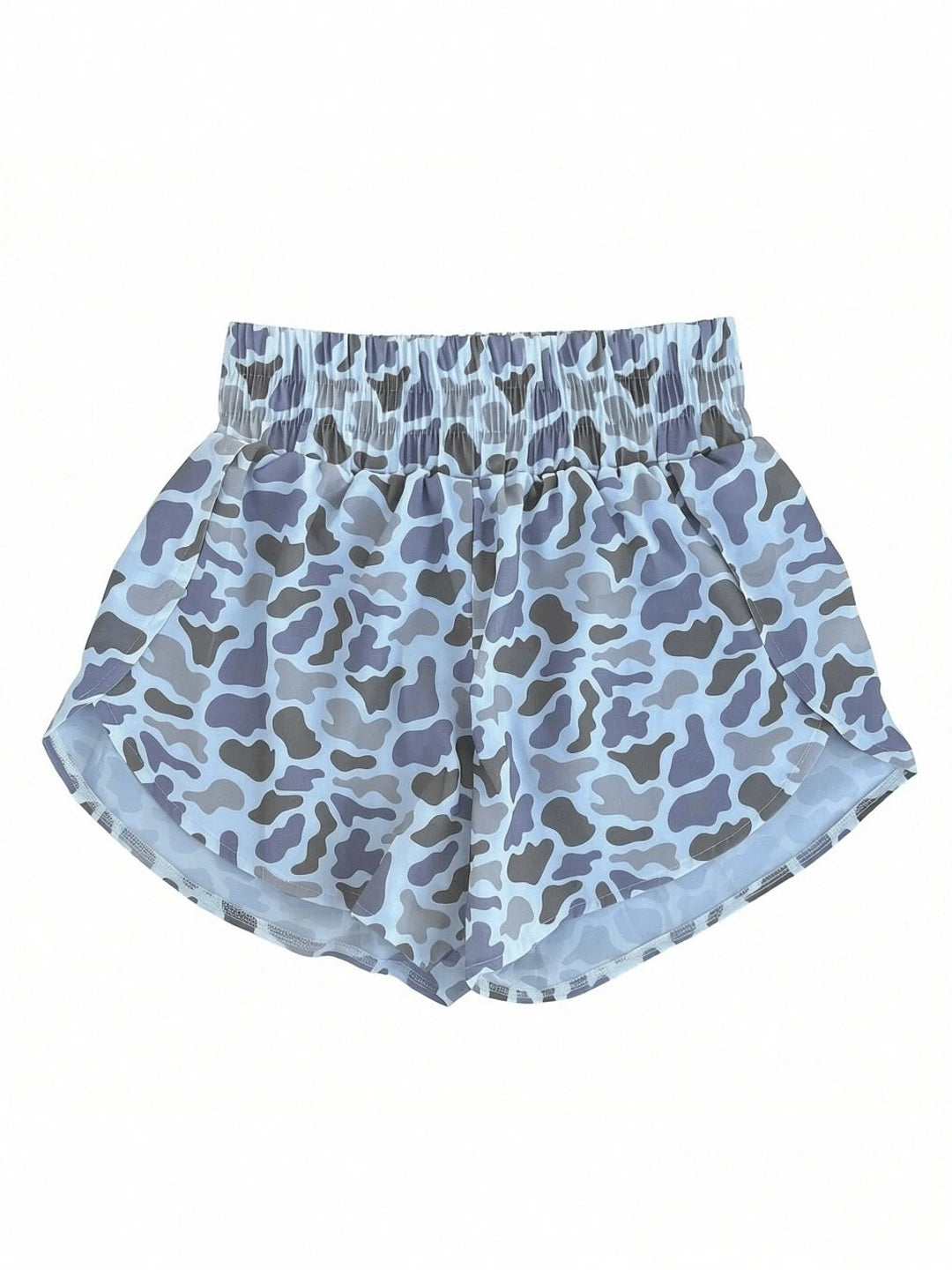 Fashion High Waist Camo Sweat Shorts For Women, Ladies Bottoms For Daily Wear