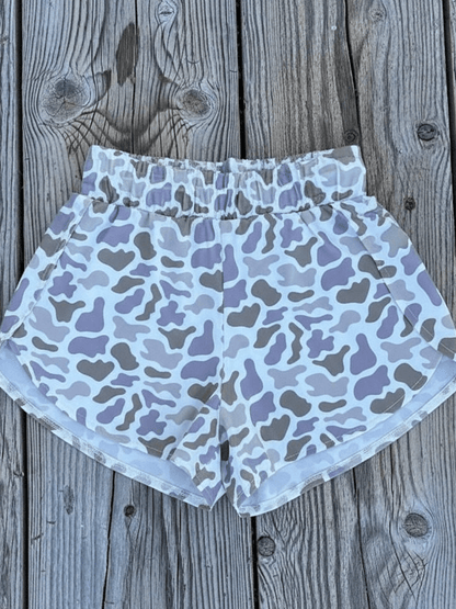 Fashion High Waist Camo Sweat Shorts For Women, Ladies Bottoms For Daily Wear