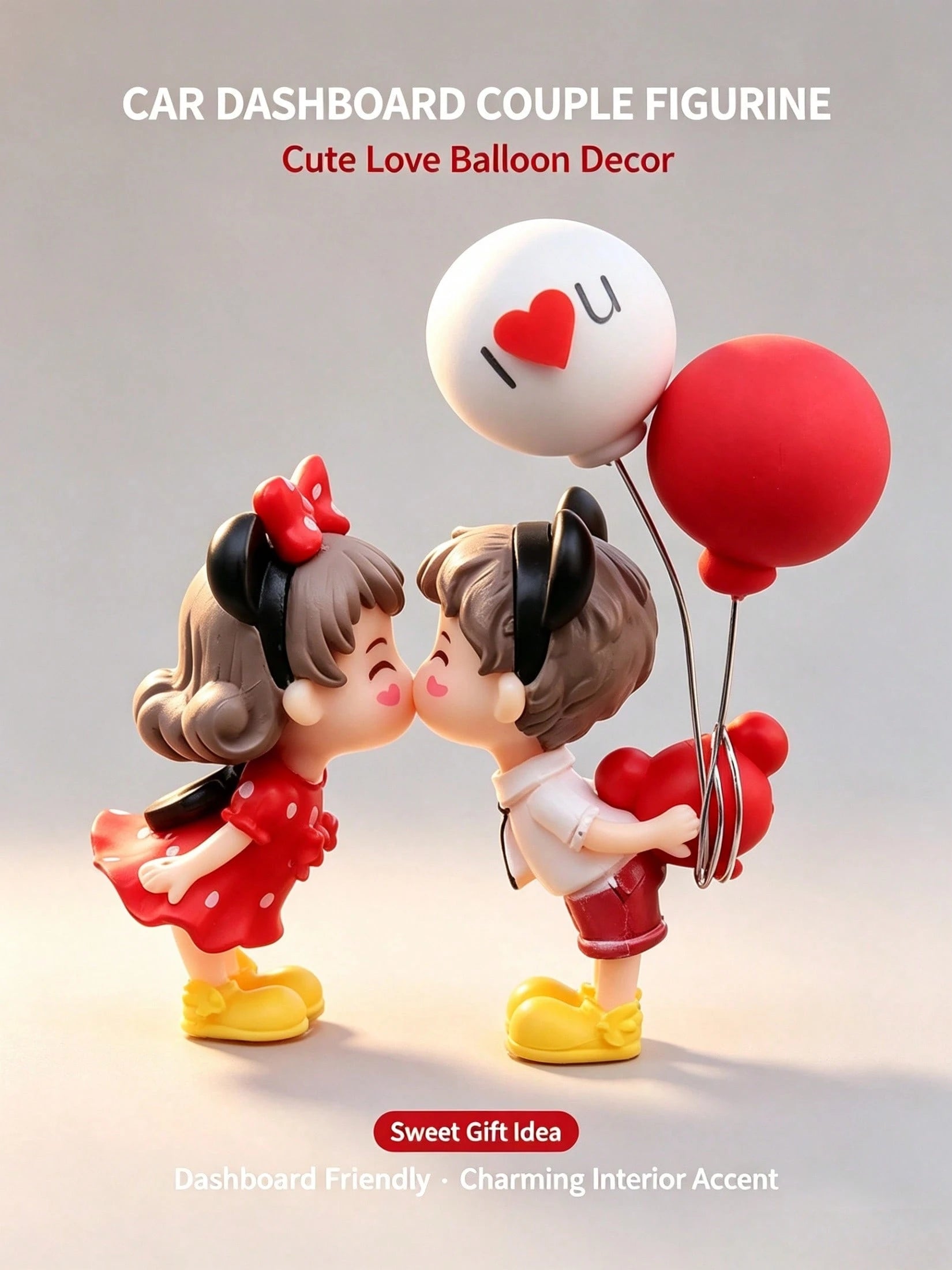 Fashion Kissing Couple Figurine Cute Mini Doll Ornament Exquisite Car Interior Styling Decor Multi-Use For Vehicle Scooter Home Party Desktop Decor