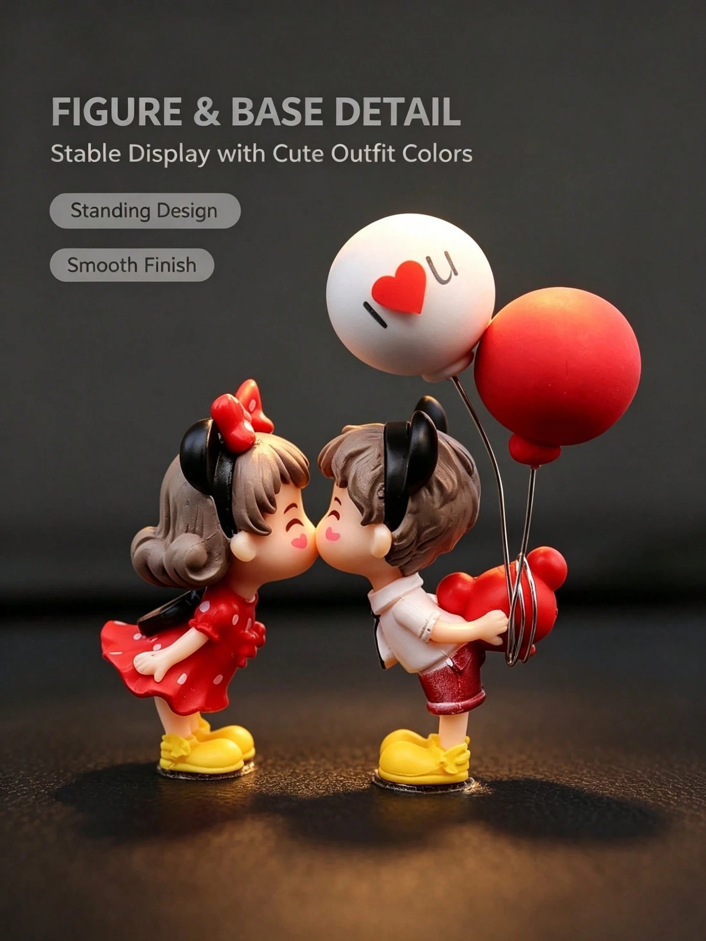 Fashion Kissing Couple Figurine Cute Mini Doll Ornament Exquisite Car Interior Styling Decor Multi-Use For Vehicle Scooter Home Party Desktop Decor
