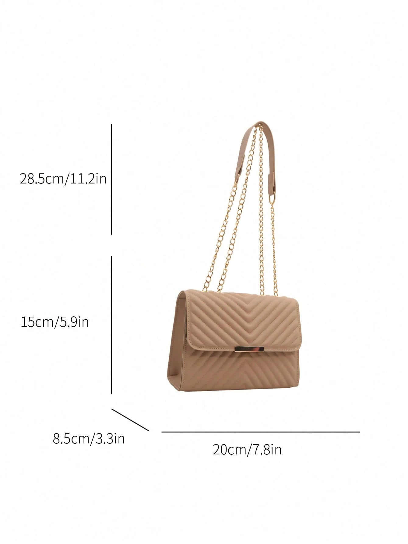 Fashion Solid Quilted Chain Shoulder Bag