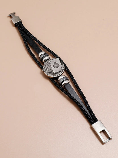 Fashionable and Popular Men Playing Card Design Bracelet for Jewelry Gift and for a Stylish Look