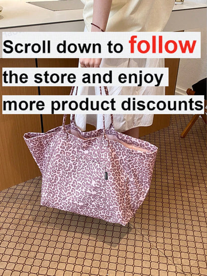 Fashionable Leopard Print Large Capacity Tote Bag, Suitable For Daily Use And Travel