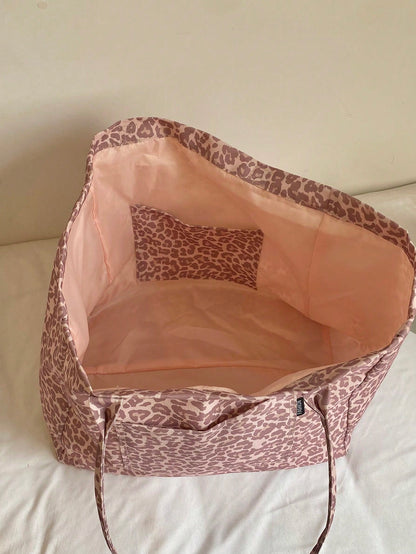 Fashionable Leopard Print Large Capacity Tote Bag, Suitable For Daily Use And Travel