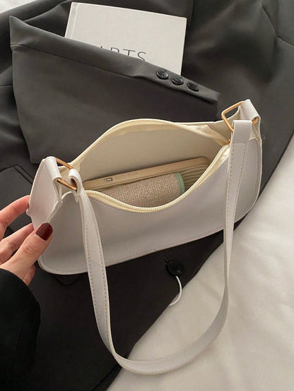 Fashionable Minimalist Shoulder Bag, Retro Handbag With Zipper, Lightweight And Multifunctional, Versatile And Elegant, Suitable For Parties, Gatherings, Work Commute, Cosmetics And Skincare Storage
