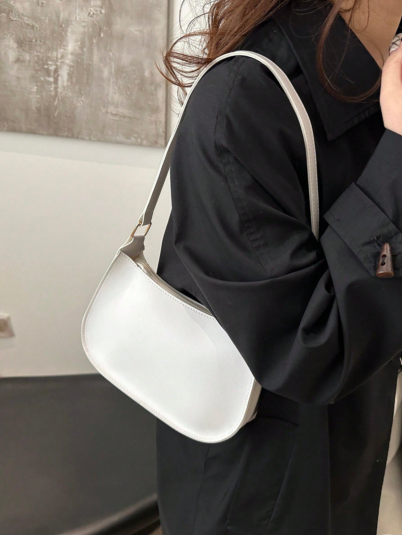 Fashionable Minimalist Shoulder Bag, Retro Handbag With Zipper, Lightweight And Multifunctional, Versatile And Elegant, Suitable For Parties, Gatherings, Work Commute, Cosmetics And Skincare Storage
