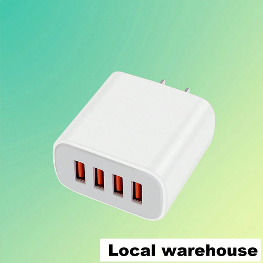 Fast Charging Multi-Port Power Strip Wall Charger 4-Port USB Wall Charging Block Compact Plug For Phones & Electronic Devices Local Warehouse Valentine's Day Gift