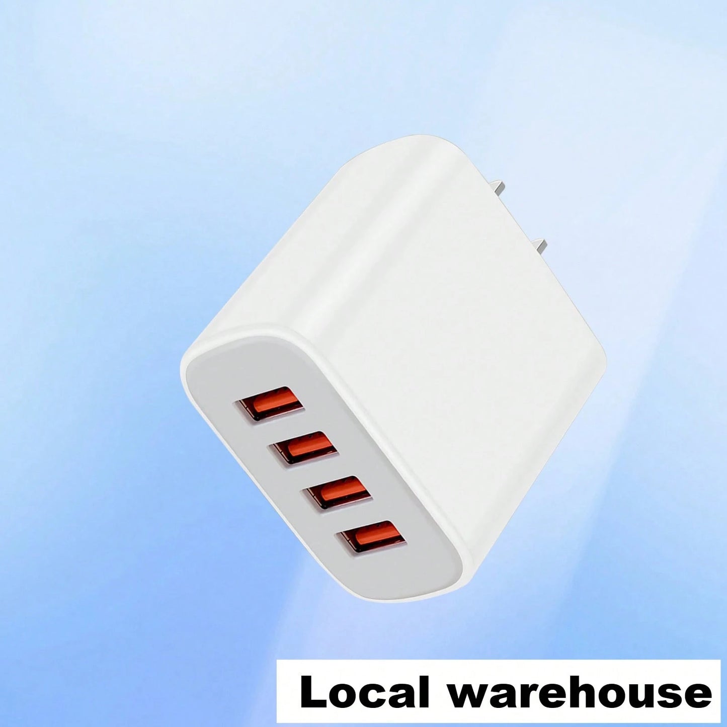 Fast Charging Multi-Port Power Strip Wall Charger 4-Port USB Wall Charging Block Compact Plug For Phones & Electronic Devices Local Warehouse Valentine's Day Gift