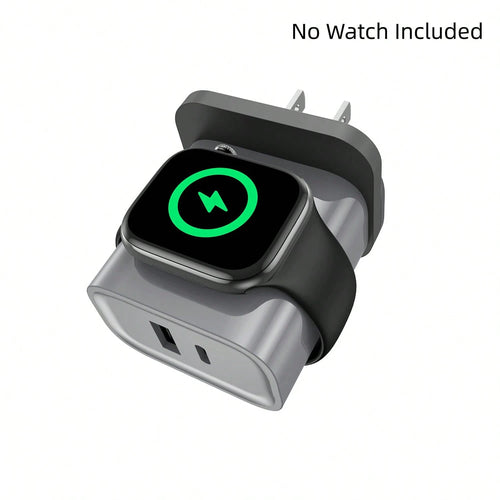 Fast Charging Watch Wireless Charging 3-In-1 Charger Compatible With Apple Watch Series 2/3/4/5/6/7/SE/8/9/10/Ultra, PD 25W USB C Fast Charging Dual Port Wall Charger Block, Travel Essential Charge Co