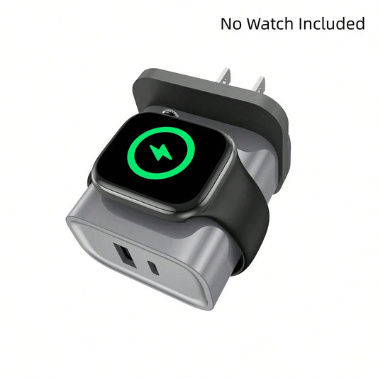 Fast Charging Watch Wireless Charging 3-In-1 Charger Compatible With Apple Watch Series 2/3/4/5/6/7/SE/8/9/10/Ultra, PD 25W USB C Fast Charging Dual Port Wall Charger Block, Travel Essential Charge Co