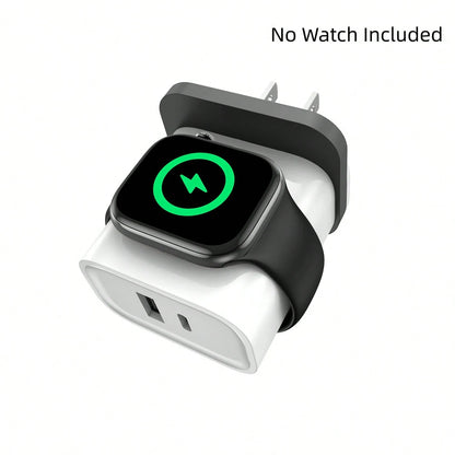Fast Charging Watch Wireless Charging 3-In-1 Charger Compatible With Apple Watch Series 2/3/4/5/6/7/SE/8/9/10/Ultra, PD 25W USB C Fast Charging Dual Port Wall Charger Block, Travel Essential Charge Co