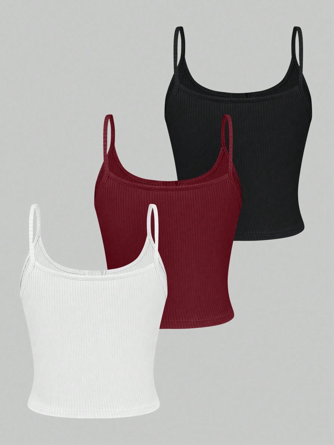 Femesol Women Summer Split Button Camisole With Multiple Colors Set