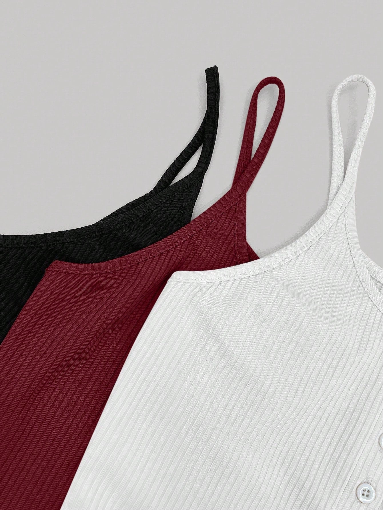 Femesol Women Summer Split Button Camisole With Multiple Colors Set