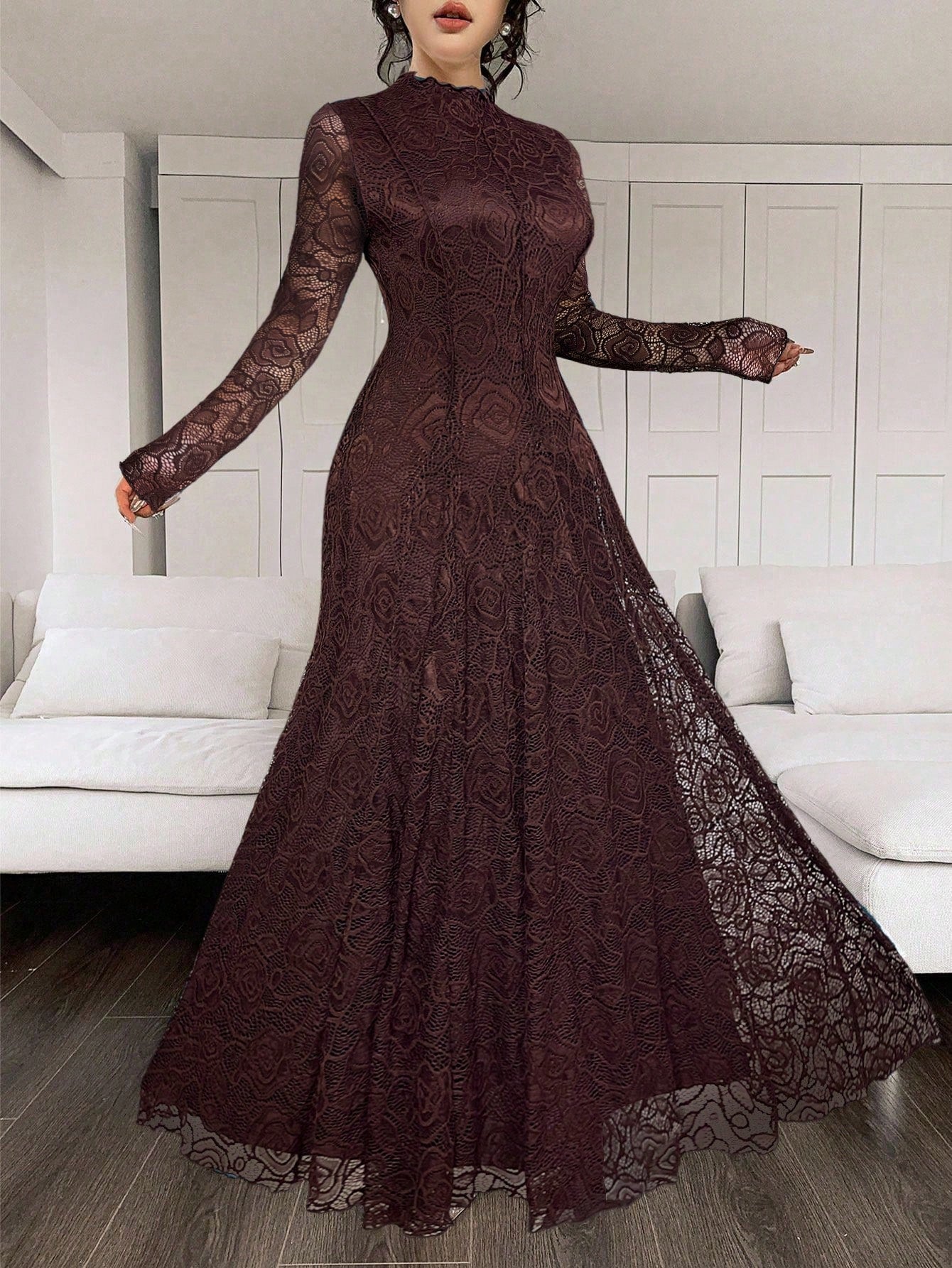 Feyla Elegant White Lace Dress For Women,Dresses For Women Elegant