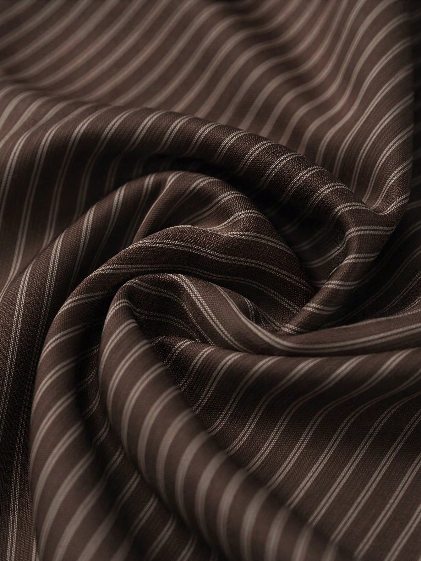 Firerie New Minimalist Elegant Romantic Date Daily Commute Brown Striped Small Stand Collar Sleeveless Cinched Waist Pleated A-Line Long Dress, Early Autumn Versatile Striped Dress