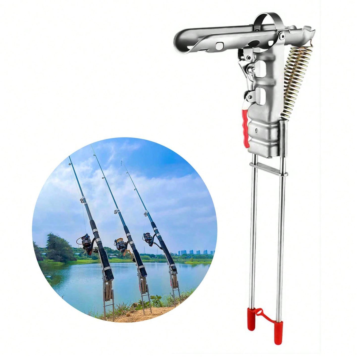 Fishing Rod Holder Stand Ground Spike Universal Portable Stainless Steel Support Bracket For Beach Bank Outdoor Fishing