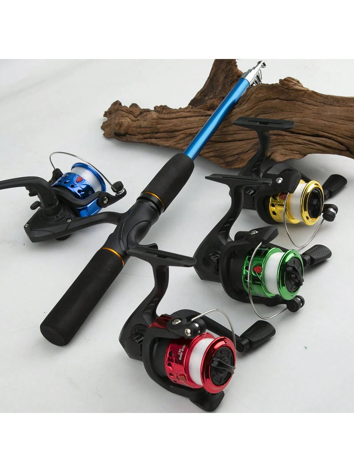 Fishing Starter Pole Set- Portable Telescopic 1.5M/4.92ft Fishing Rod Spincast Reel Combos Hooks- Perfect For Beginner Youth