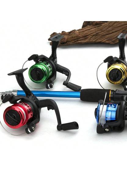 Fishing Starter Pole Set- Portable Telescopic 1.5M/4.92ft Fishing Rod Spincast Reel Combos Hooks- Perfect For Beginner Youth
