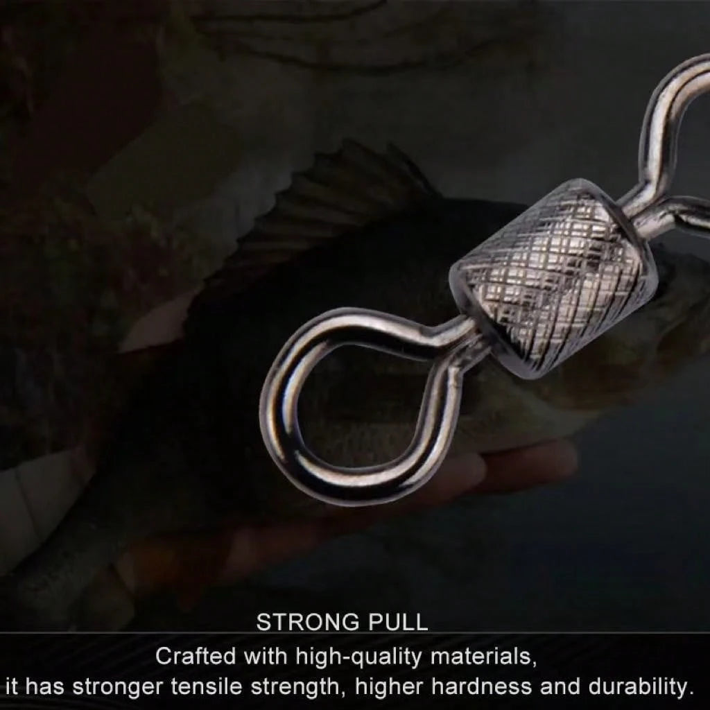 Fishing Swivels Ball Bearing Swivel 50PCS/Lot With Snap Solid Rings Rolling Swivel For Carp Fishing Accessories