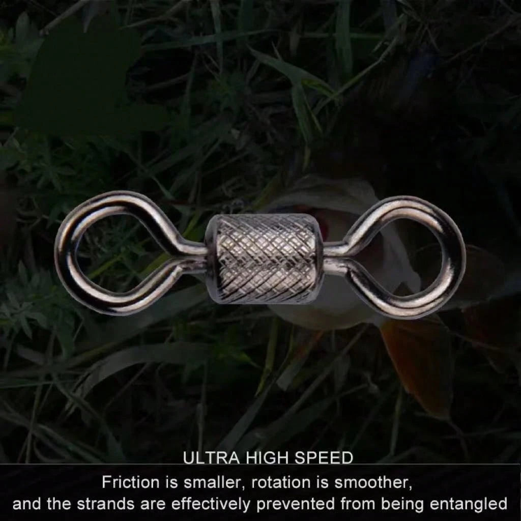 Fishing Swivels Ball Bearing Swivel 50PCS/Lot With Snap Solid Rings Rolling Swivel For Carp Fishing Accessories