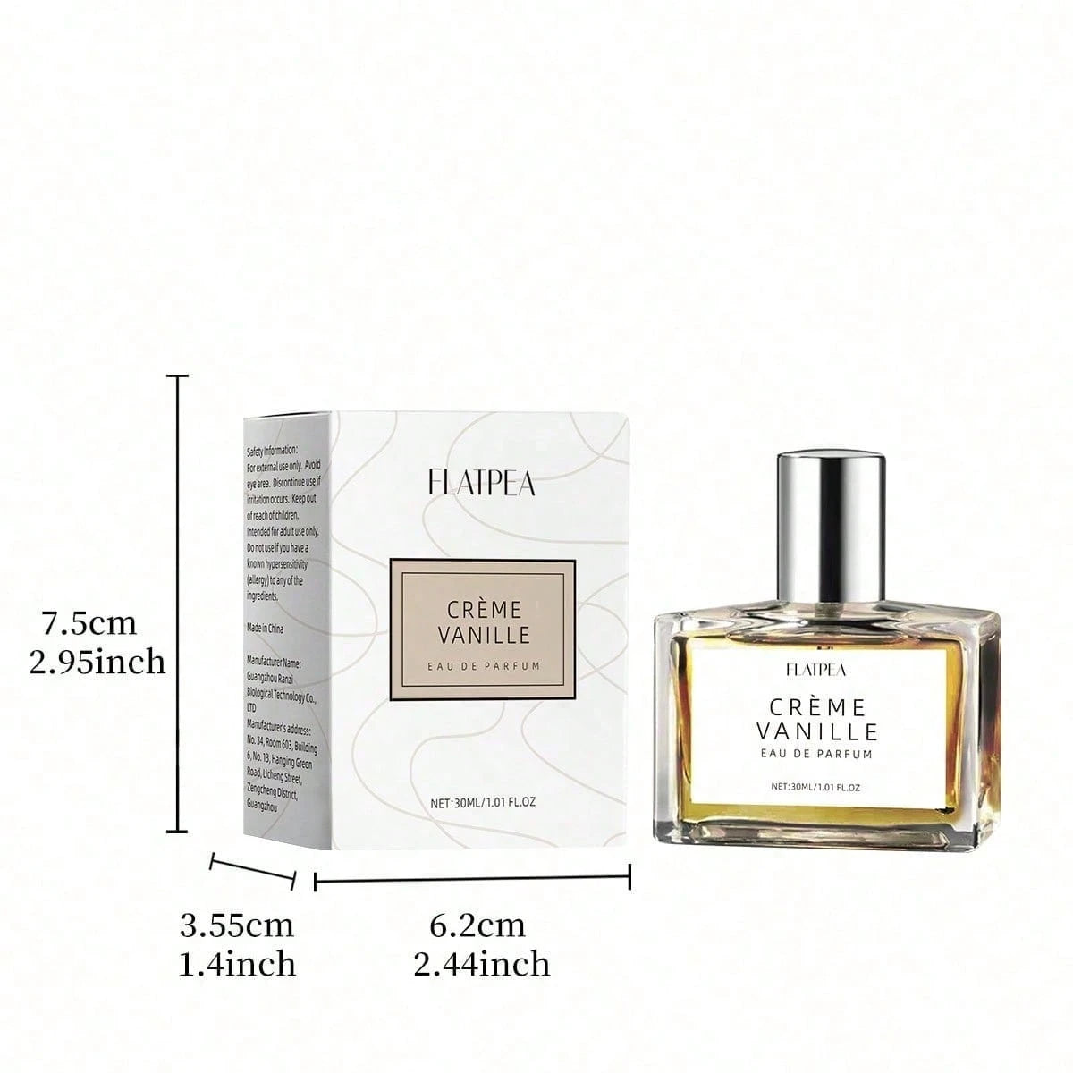 FLATPEA 30ml Vanilla Cream Perfume, Sweet And Charming, Long-Lasting Fresh Fragrance, Showing Unique Charm, Ideal Gift For Girlfriends And Friends