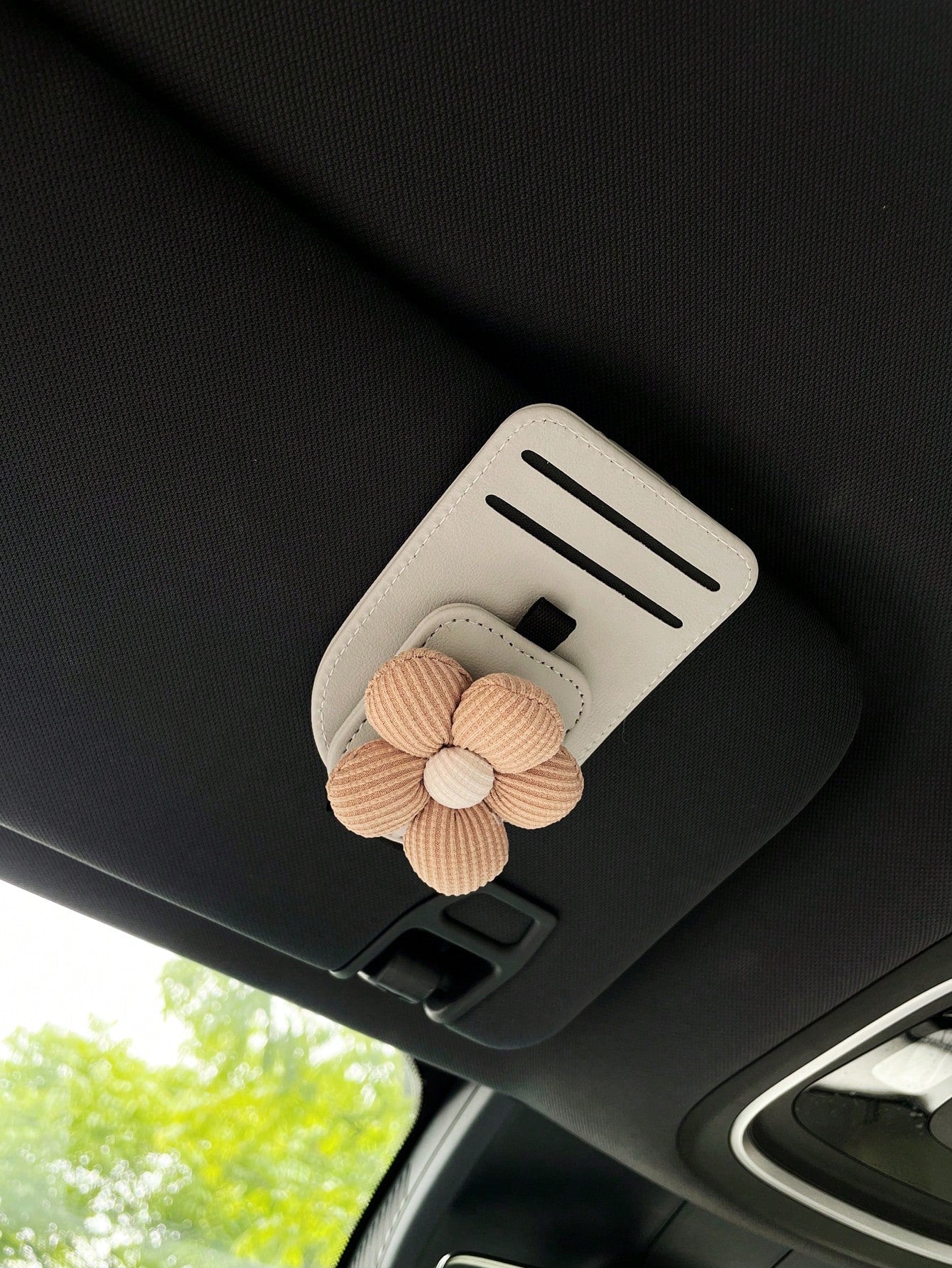 Floral Car Sun Visor Clip, Multi-Function Card Holder, Car Interior Accessories, Fashion Glasses/Eyeglasses Storage Card Clip