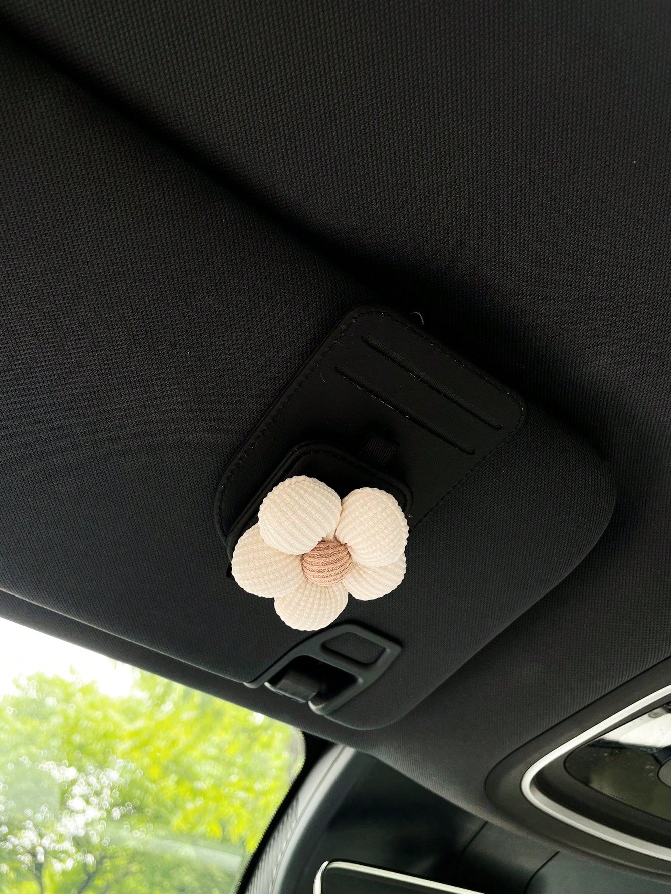 Floral Car Sun Visor Clip, Multi-Function Card Holder, Car Interior Accessories, Fashion Glasses/Eyeglasses Storage Card Clip