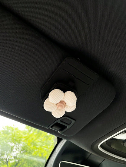 Floral Car Sun Visor Clip, Multi-Function Card Holder, Car Interior Accessories, Fashion Glasses/Eyeglasses Storage Card Clip